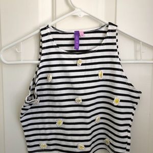 LF Emma and Sam striped crop top with flowers